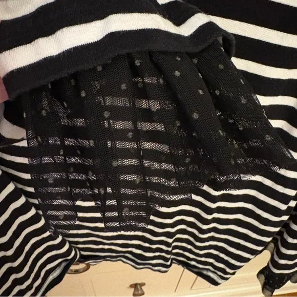 J. Crew Black and White Striped Tee - Picture 3 of 4